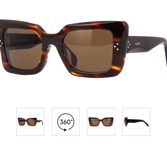 Celine CL40156U Havana Tortoise Square Sunglass main image 9
